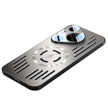 Imagem de POYUFRG Capa de metal para Huawei Pura 70 Ultra/70 Pro/70 Pro+/70, capa de ventilação magnética de liga de aviação, proteção de lente oca rígida, prata, 70 Pro