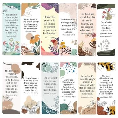 Imagem de NewEights Marcadores de livro God is in Control com versículos da Bíblia (10 conjuntos x 6 cartões) – Conjunto de cartas motivacionais diárias – Conjunto de cortadores de página de livro – Ideal para