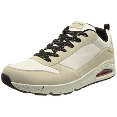 Imagem de Skechers Tênis masculino Uno-Draw 2, Couro branco PU acabamento preto, 45