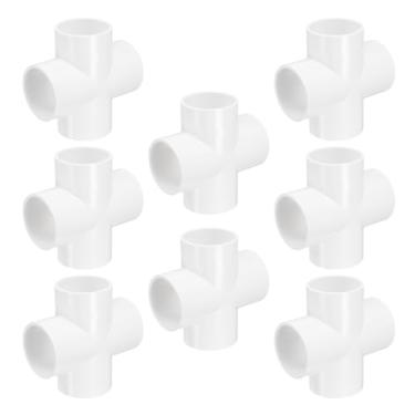 Imagem de HARFINGTON 8 peças de encaixe de PVC 1-7/20.3 cm conector de 4 vias acoplamento de tubulação de grau de construção acessórios de cotovelo para esgoto encanamento tubo de drenagem suprimentos de água