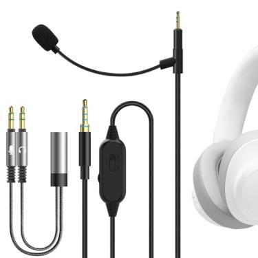 Imagem de Geekria Cabo de fone de ouvido Boom Mic compatível com JBL Tune 770NC, Live 500BT, cabo de substituição trançado de nylon de 2,5 mm com microfone boom e volume para jogos e reuniões (preto/1,7 m)