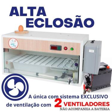 Imagem de Chocadeira ALTA ECLOSÃO Automática 60 ovos Trivolt com Carregador e 2 