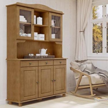 Imagem de Armário Cristaleira 5 Portas 3 Gavetas Freijó Rubi Madeira Pinus - Fin