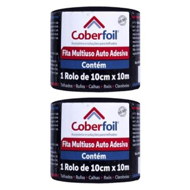 Imagem de Kit 2 Manta Asfáltica Adesiva Multiuso Metalizada 10cmx10m Auto Colante Vedação para Telhados Calhas Rufos Alta Resistência e Durabilidade Vazamentos Vedação Refletiva Aluminizada