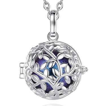 Imagem de AEONSLOVE Colar de bola de harmonia árvore da vida colar chamador de campainha de anjo, bolas 18 mm Llamador de Angeles Colar de bola presentes de gravidez - 30 e 45 correntes, Cobre, Sem Pedra