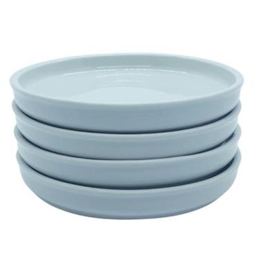 Imagem de Jogo 4 pratos para Servir lanche - Porcelana Branca - Genérico