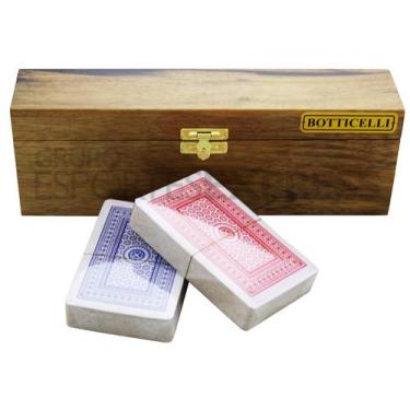 Imagem de Estojo / Porta Baralho em Madeira p/ 2 Unidades - Cód. 31 - BOTTICELLI