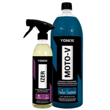 Imagem de Vonixx Kit Lava Motos, Shampoo Concentrado Moto-V 1,5L + Izer 500ml