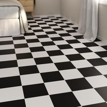 Imagem de Piso Vinílico Em Manta PVC 0,7mm Antiderrapante 18m² Xadrez Quadriculado Brilhoso 0,7MM Damas (Xadrez Quadriculado)