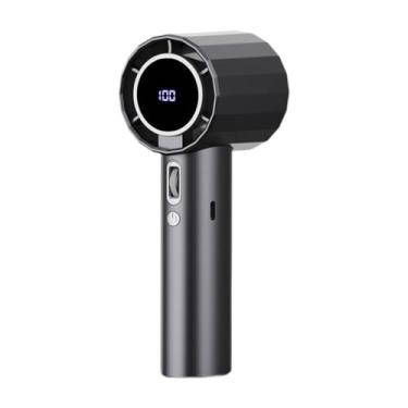 Imagem de Wswqop Fã de acampamento Secador de cabelo sem fio Prático Circulação de ar de resfriamento de ventilador elétrico Compacto compacto ventilador de mão, Cinza