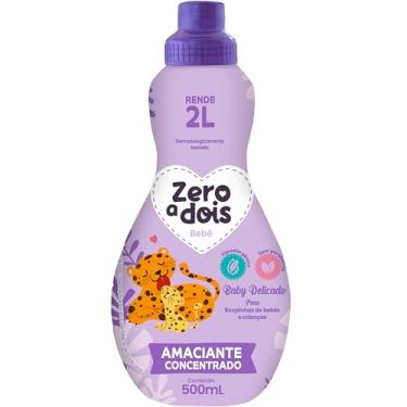 Imagem de Zero a Dois, Amaciante de Roupas e Tecidos para Bebê, Concentrado, Aroma Baby Delicado, 500ml, Roxo