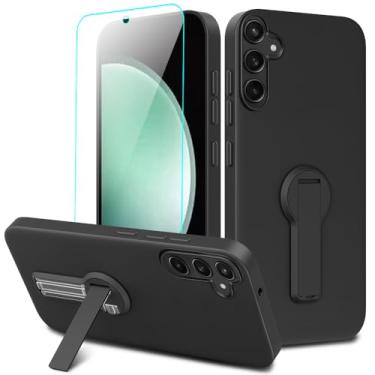 Imagem de Capa para celular Samsung Galaxy A36 / A56 5G 2024 com protetor de tela, suporte oculto dobrável giratório de 360° / suporte de silicone TPU à prova de choque capa protetora para Samsung A36 A56 5G -