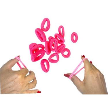 Imagem de kit 15un Elástico Xuxinhas de cabelo rosa chiclete penteado - Genérica