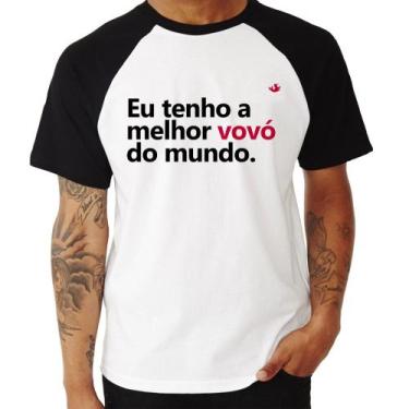 Imagem de Camiseta Raglan Eu tenho a melhor vovó do mundo - Foca na Moda, Branco