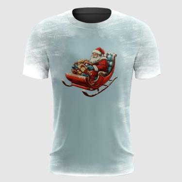 Imagem de Camiseta Papai Noel no Trenó Natal - A Fabriqueta, P