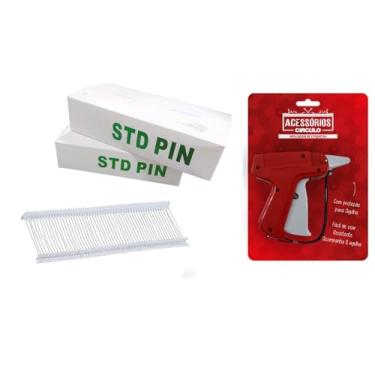 Imagem de Pistola Aplicadora Tag Pino Etiqueta Loja Roupas - Círculo + Pino Tag Pin 55mm com 5000 Unidades - NYBC