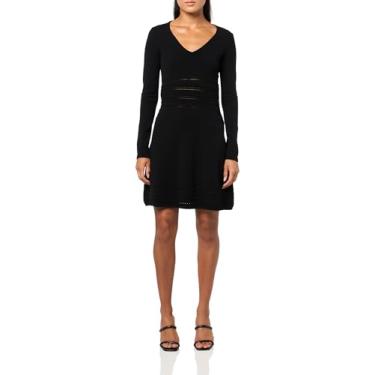 Imagem de BOSS Vestido feminino Fudino Stretch Viscose Sweater, Óleo preto, PP
