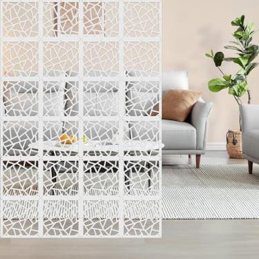 Imagem de ANMINY 24 peças divisória de quarto pendurada painéis grossos decorativos escultura floral tela de parede design oco para quarto, sala de estar, sala de jantar, cozinha, escritório, restaurante,