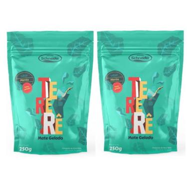 Imagem de 2 Erva Mate Para Tereré SCHNEIDER MENTA Sem Açúcar 250g