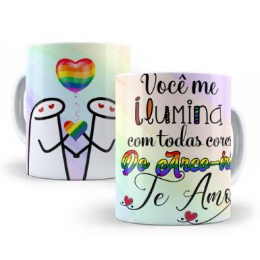 Imagem de Caneca de Cerâmica Branca 325ml Flork Namorados - Mecolour