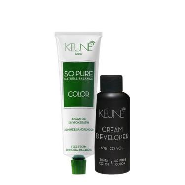 Imagem de Kit Keune Tinta So Pure Color Louro Escuro 6 e Oxidante Cremoso Tinta 