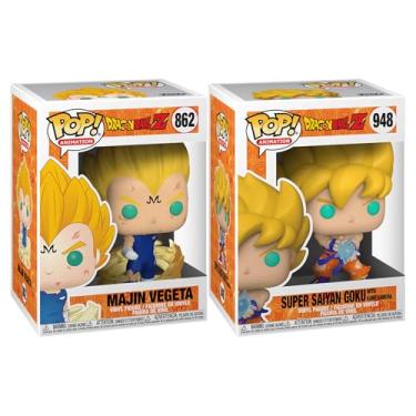 Imagem de Funko Pop! Animação: Dragon Ball Z Pacote com 2 – Majin Vegeta (#862) e Super Saiyajin Goku Kamehameha (#948)