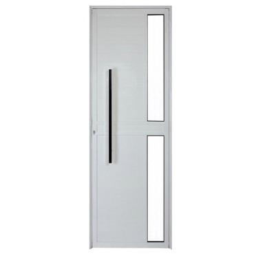 Imagem de Porta Lambril c/friso 2,10x70 lado DIREITO L-25 no alumínio branco c/puxador redondo
