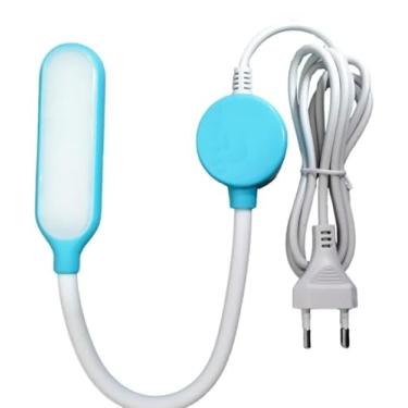 Imagem de Luminária 30 leds Para Máquina de Costura Touch Haste Flexíve Bi-volt Azul Imã Magnetico