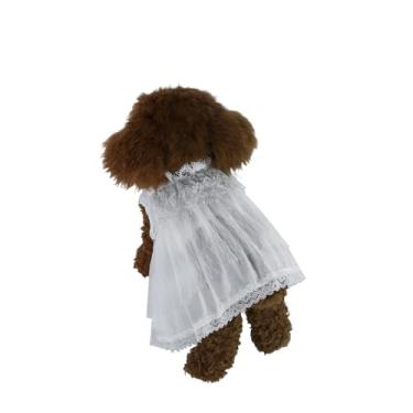 Imagem de INGSIST Roupa de renda de tule branca para cães para meninas pequenas filhotes festa de aniversário vestido de moletom tamanho PP P M G GG