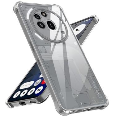 Imagem de Natbok Capa para Nothing Phone 3a Pro, amortecedor de TPU macio à prova de choque e capa traseira de policarbonato rígido, antiarranhões, proteção contra quedas, capa de telefone transparente de