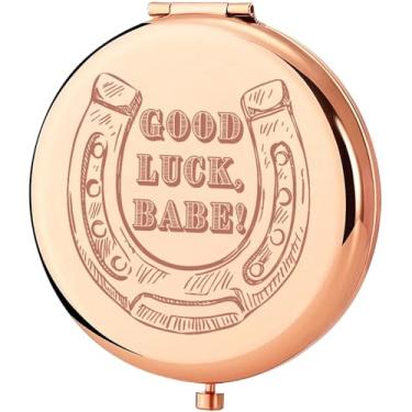 Imagem de KEYCHIN Good Luck Babe Espelho de Bolso Rosa Pônei Presentes Princesa Midwest Espelho de Maquiagem Compacto Cantor Mercadoria de Concerto (Good Luck-RG)