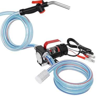 Imagem de YOHOME Bomba de transferência de diesel, bomba de transferência de combustível de 12 volts com mangueiras de bocal para transferência de diesel, querosene, óleo de máquina, kit de bomba de combustível