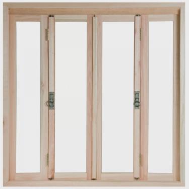 Imagem de Janela de Madeira Pantográfica 100x120cm Com Caixilho 9,4cm ewk 386 Rondosul