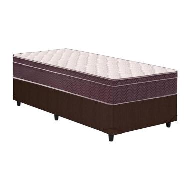 Imagem de Cama Box Solteiro: Colchão Ortopédico Ortobom D28/EP Anatômico Airtech 60 + Base crc Courano Brown(88x188)