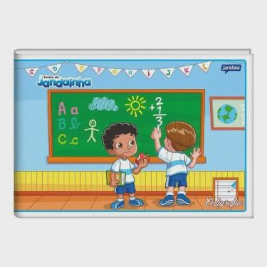 Imagem de Caderno Brochura 1/4 Caligrafia Paisagem Capa Dura 40 Folhas Pauta e Margem Azuis