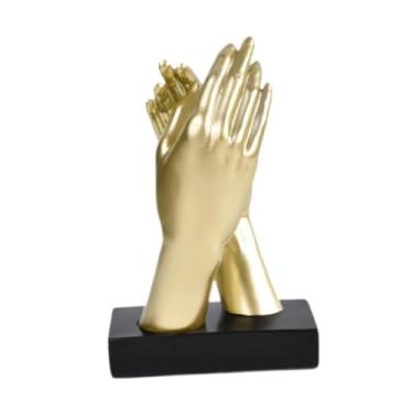 Imagem de WeiLaiKeQi Estátua de gesto de mão Modern Art Sculpture Housewarming Presente Hand Hand Desktop Decoration for Balcony Porch Bookshelf, 1 Par de Mãos