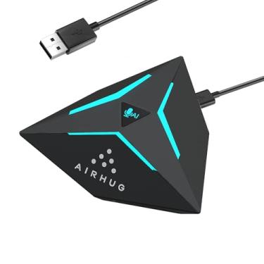 Imagem de AIRHUG Microfone USB para jogos para PC, microfone condensador de cancelamento de ruído IA com luzes de LED mudo e multicoloridas, Plug & Play omnidirecional para streaming, Twitch, podcast, YouTube