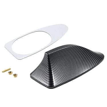 Imagem de Tampa de Orifício de Antena de Tubarão de Fibra de Carbono para o Radome de Carro Universal do Veículo Com o Amplificador de Sinal de Cobre Revestimento de Borracha de Montagem