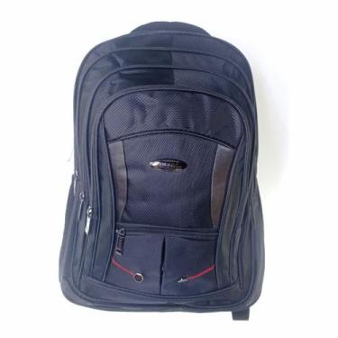 Imagem de Mochila escolar de costa preta com 5 bolsos reforçada 19 pol - Elite