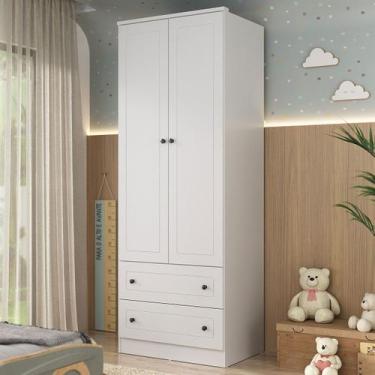 Imagem de Guarda-Roupa Infantil Girassol 2 Portas 2 Gavetas 100% Mdf Branco - Ma