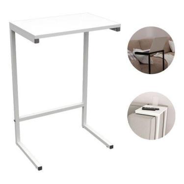 Imagem de Mesa De Apoio Lateral Encaixe Braço Sofá Cama Até 20kg Madeira Aço Vin