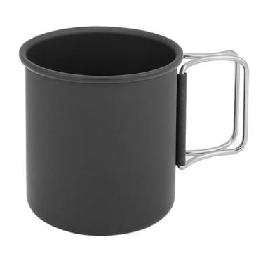 Imagem de Copo de acampamento de metal com alça dobrável Alumínio Alumínio Multifuncional Caneca portátil de acampamento para acampar Piquenique viagens Durável e leve ao ar livre