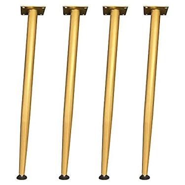 Imagem de TIECHUINIUB Pernas de móveis 4 * mesa de metal ajustável, pés de pernas de móveis, pé de suporte de pernas de barra de café da manhã de metal, armário de café, suporte de TV - dourado||45 cm