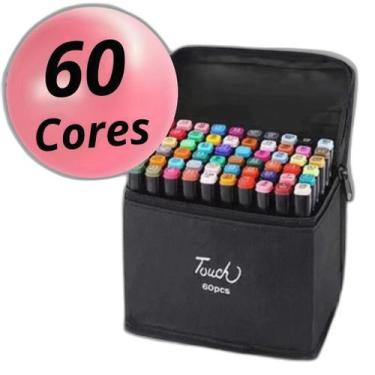 Imagem de Super Marcador 60 Canetinha Coloridas Permanente Ponta Dupla - Sweet H