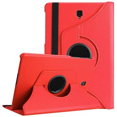 Imagem de Capa rotativa de 360 graus compatível com Samsung Galaxy Tab A 10.5, EKVINOR Capa protetora de couro PU com função de suporte para Tab A 10.5 polegadas modelo 2018 (SM-T590/T595/T597), Vermelho