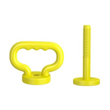 Imagem de UGPLM Alça de kettlebell ajustável para placas de peso Equipamento de fitness Equipamento Dumbbell Converter Kettlebell Grip para esportes de ginástica, Amarelo