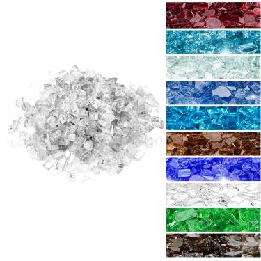 Imagem de Apenas o vidro de fogo para lareiras de fogo naturais ou de propano ou fogões, ou conjuntos de registro de gás, 3,8 kg, 1,27 cm, platina