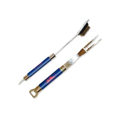 Imagem de Conjunto de limpador de grelha e garfo de churrasco NCAA Mississippi Rebels