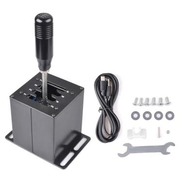 Imagem de CNRAQR PC USB Simulator Shifter 7+R H Gear Shifter forLogitech G29/G27/G25/G920, T300RS/GT, Compatible with Gearshift PC Windows Steering Wheel for ATS ETS Dust WRC Sim Racing Game