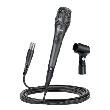 Imagem de CAROL Microfone vocal com fio XLR AC-910S – Microfone cardioide dinâmico com tecnologia de cancelamento de ruído AHNC para canto profissional, karaokê, palco e estúdio, inclui clipe de microfone, cabo